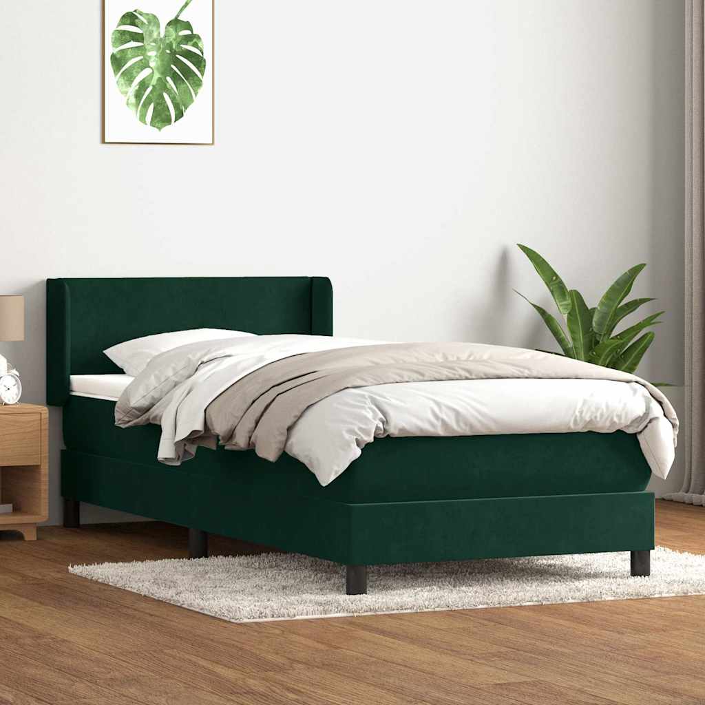 vidaXL Boxspring met matras fluweel lichtgrijs 80x210 cm