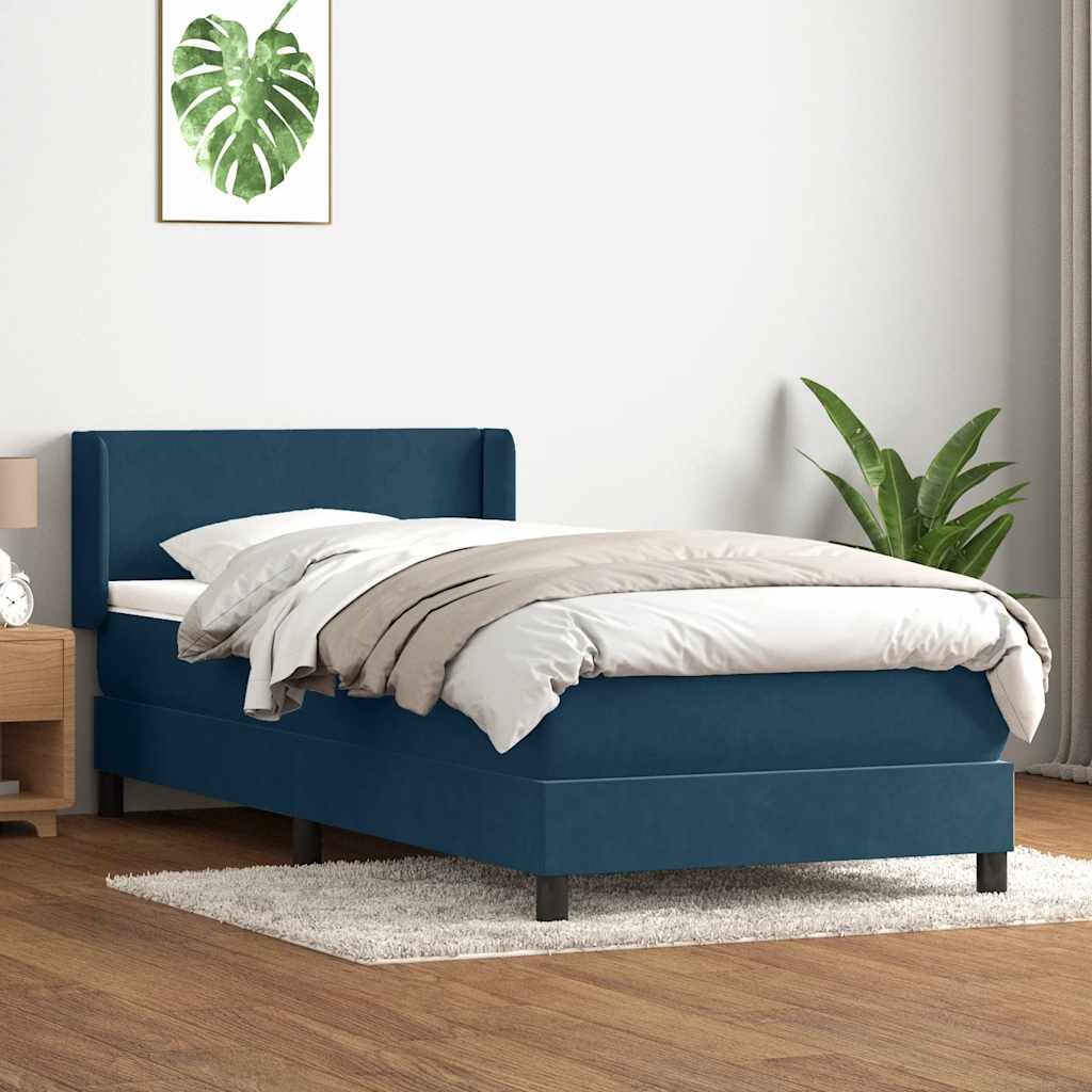 vidaXL Boxspring met matras fluweel lichtgrijs 80x210 cm