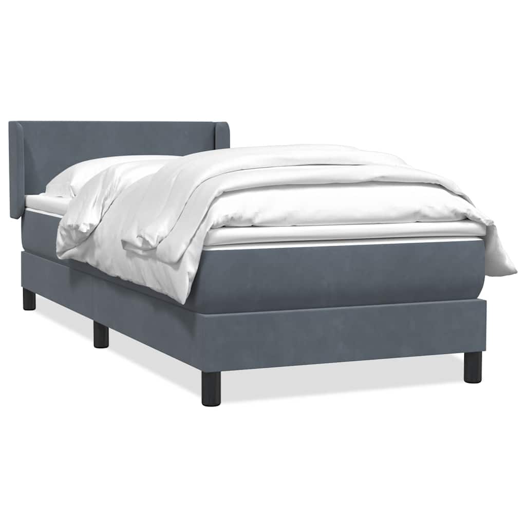 vidaXL Boxspring met matras fluweel lichtgrijs 80x210 cm