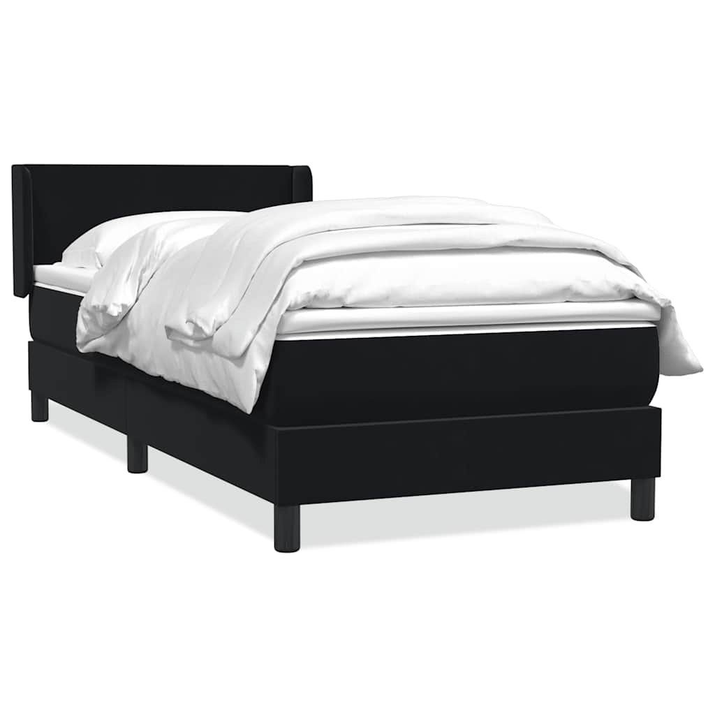 vidaXL Boxspring met matras fluweel lichtgrijs 80x210 cm