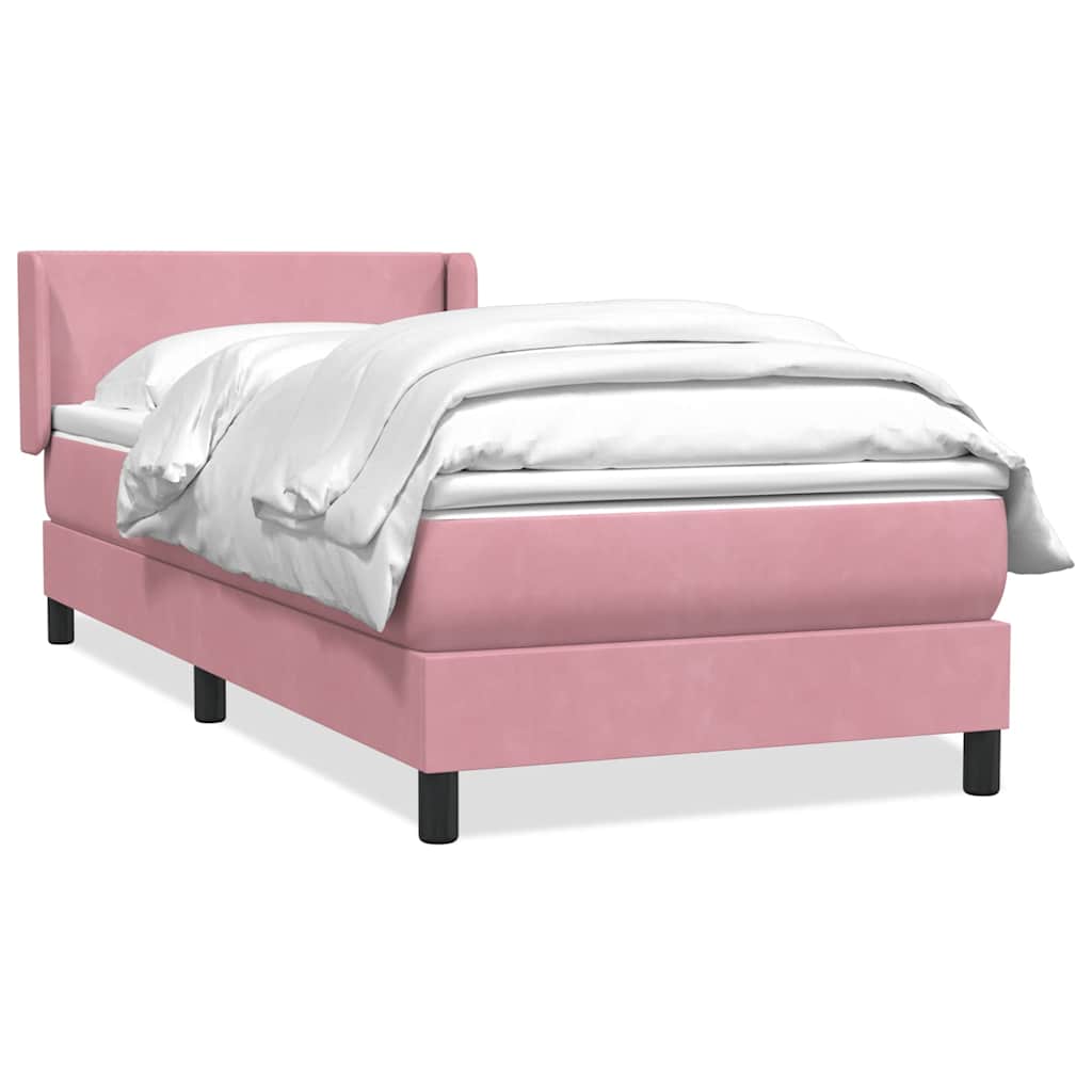 vidaXL Boxspring met matras fluweel lichtgrijs 80x210 cm