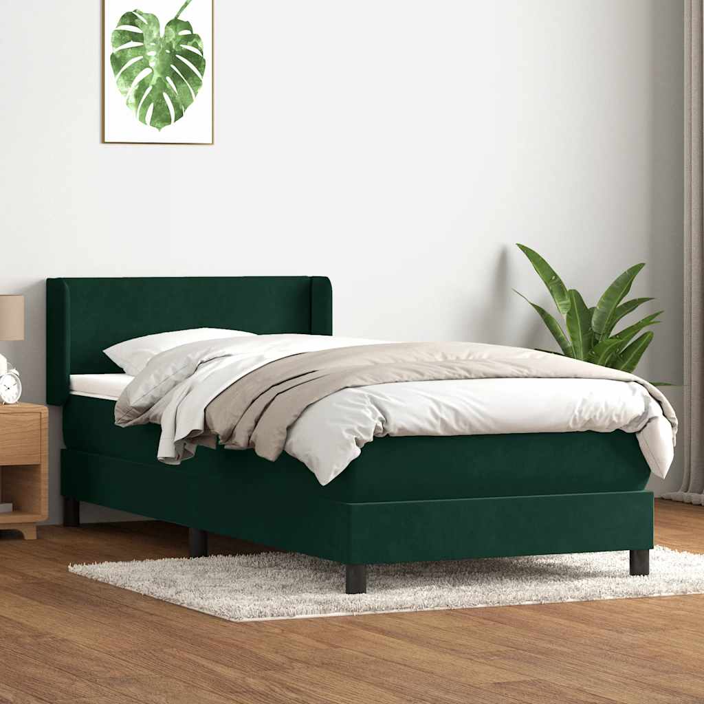 vidaXL Boxspring met matras fluweel lichtgrijs 80x210 cm
