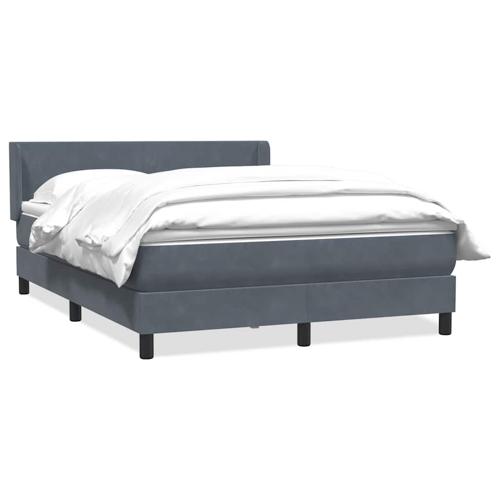 vidaXL Boxspring met matras fluweel lichtgrijs 80x210 cm