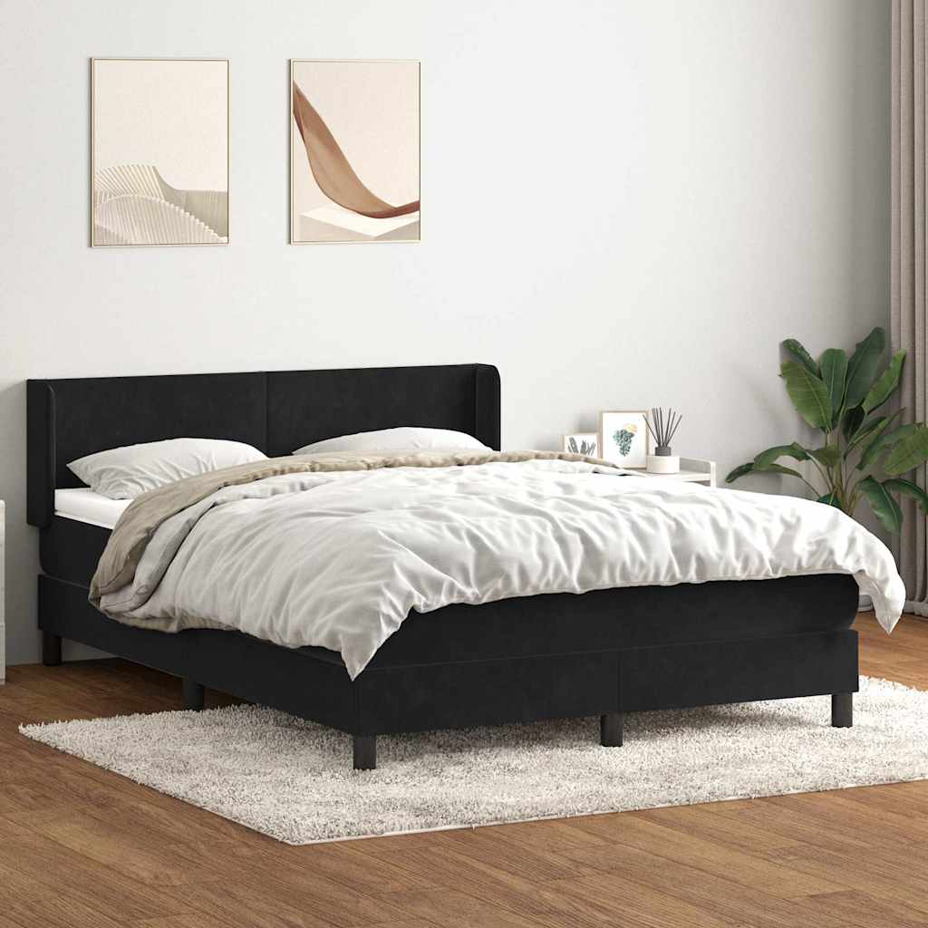 vidaXL Boxspring met matras fluweel lichtgrijs 80x210 cm