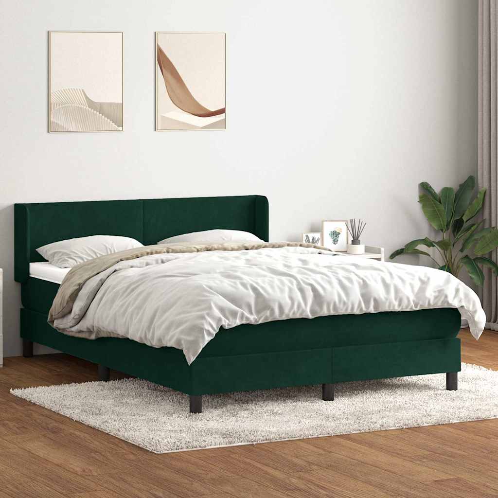 vidaXL Boxspring met matras fluweel lichtgrijs 80x210 cm