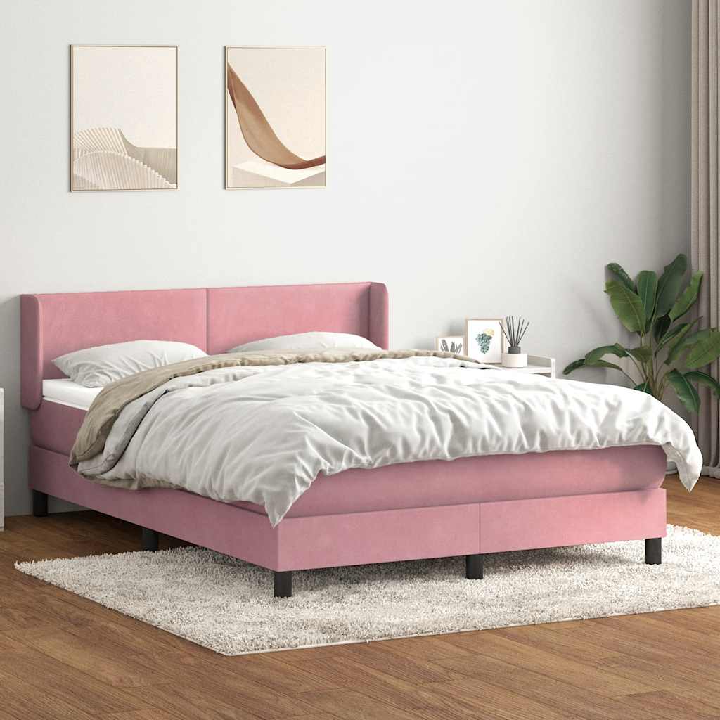 vidaXL Boxspring met matras fluweel lichtgrijs 80x210 cm