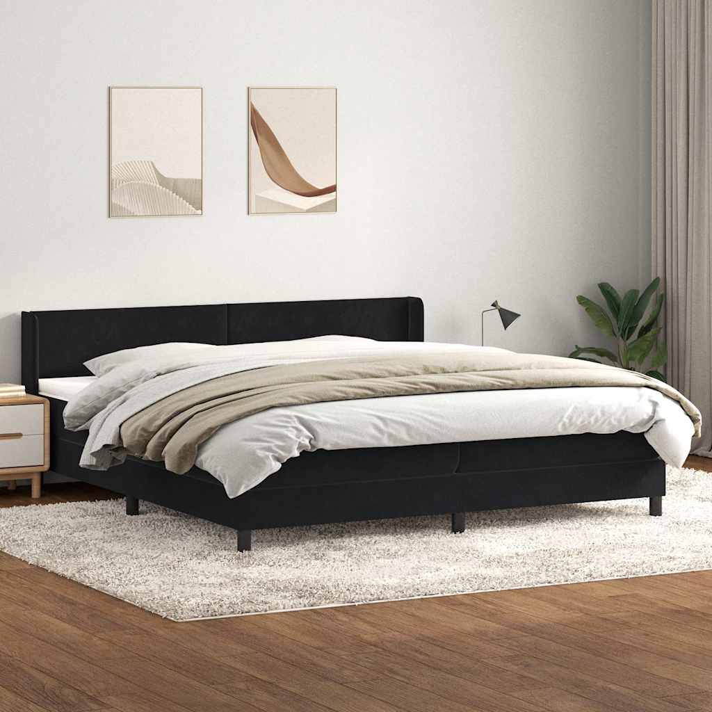 vidaXL Boxspring met matras fluweel lichtgrijs 80x210 cm