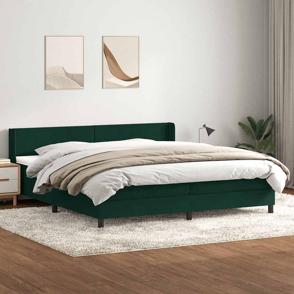 vidaXL Boxspring met matras fluweel lichtgrijs 80x210 cm