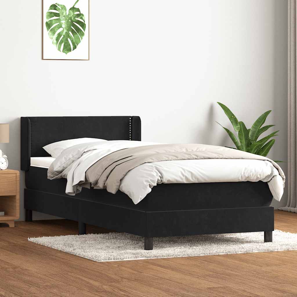 vidaXL Boxspring met matras fluweel lichtgrijs 80x210 cm