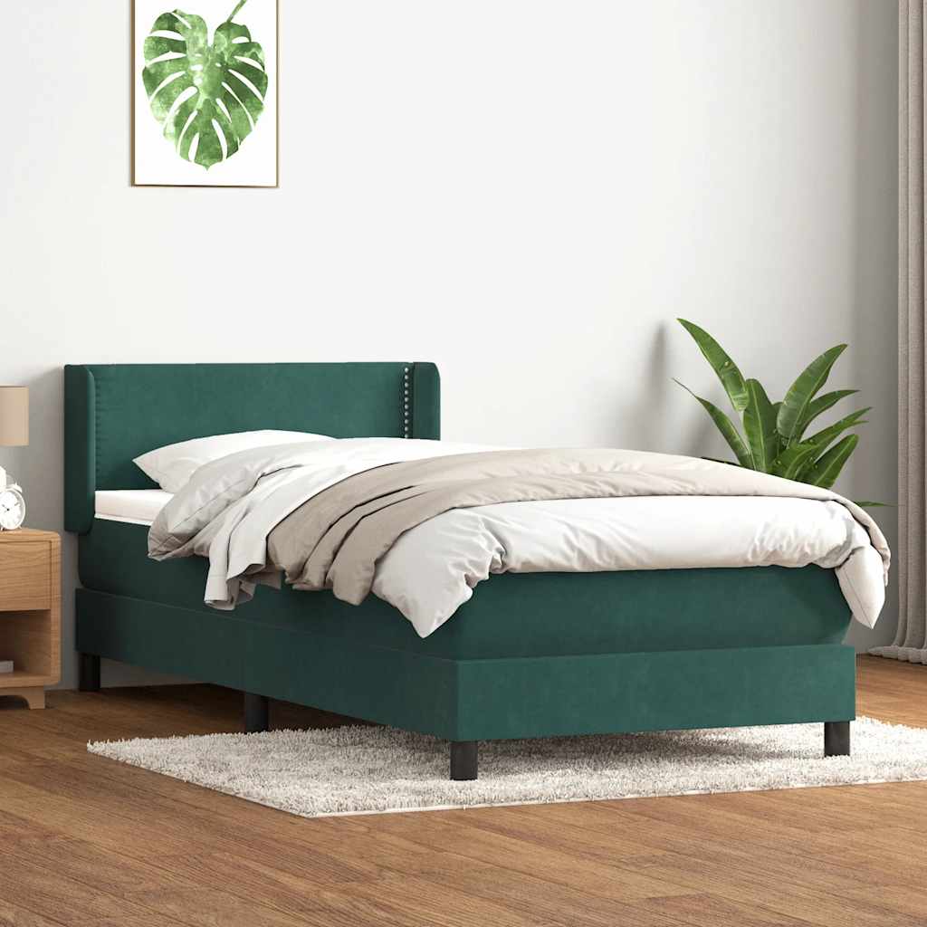 vidaXL Boxspring met matras fluweel lichtgrijs 80x210 cm