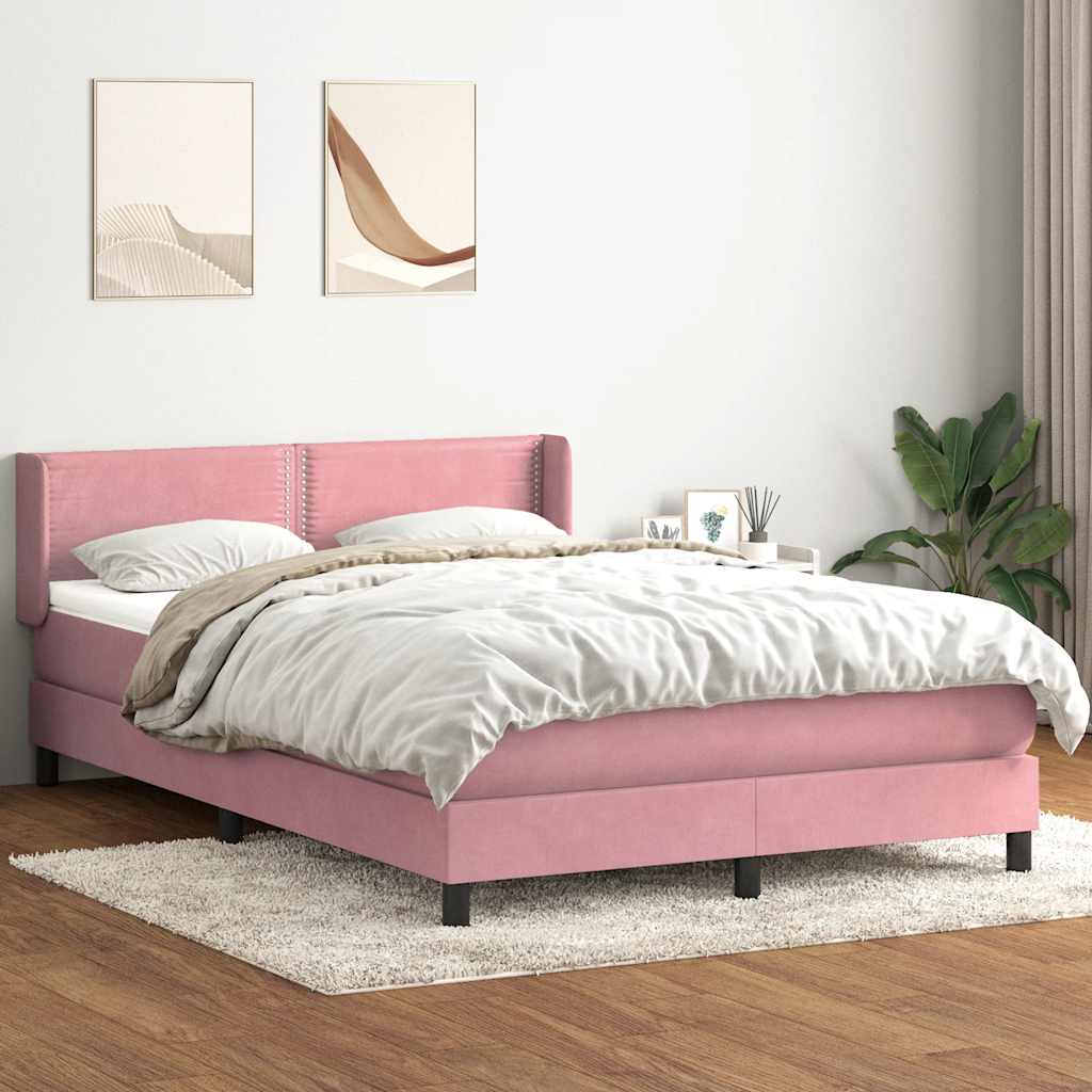 vidaXL Boxspring met matras fluweel lichtgrijs 80x210 cm
