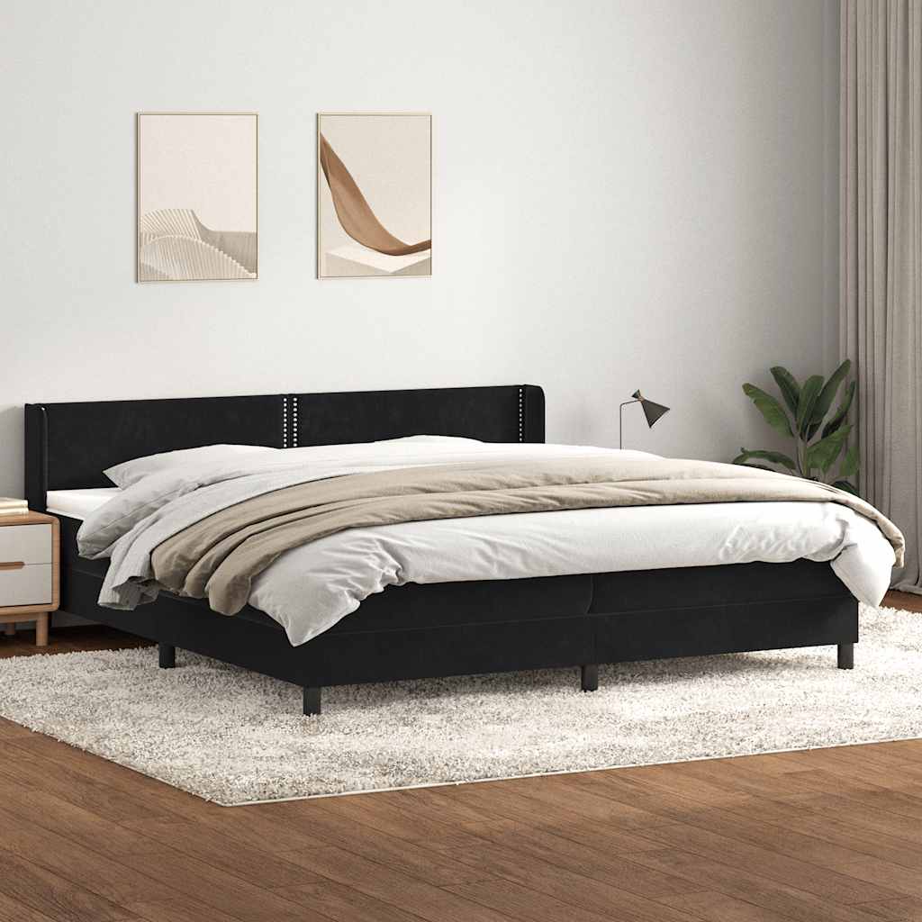 vidaXL Boxspring met matras fluweel lichtgrijs 80x210 cm