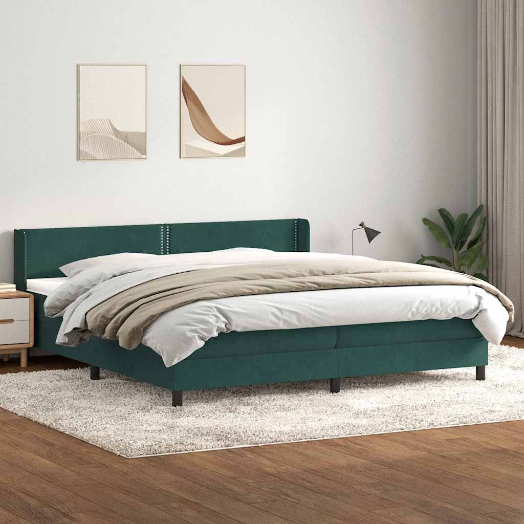 vidaXL Boxspring met matras fluweel lichtgrijs 80x210 cm