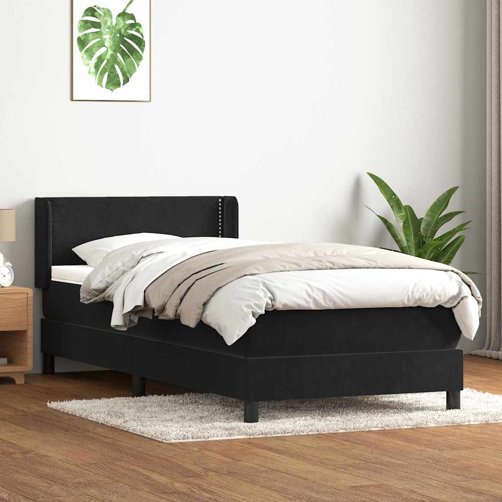 vidaXL Boxspring met matras fluweel lichtgrijs 80x210 cm