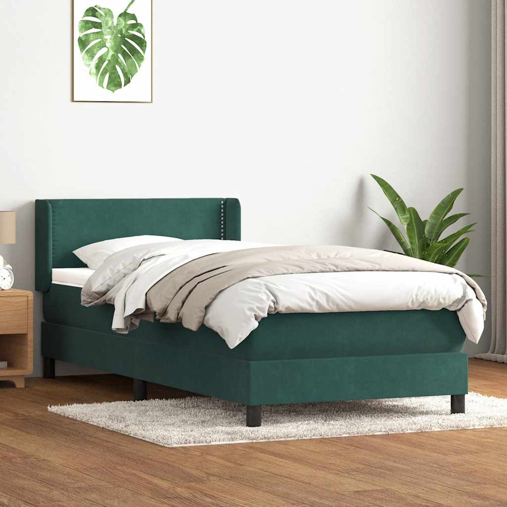 vidaXL Boxspring met matras fluweel lichtgrijs 80x210 cm