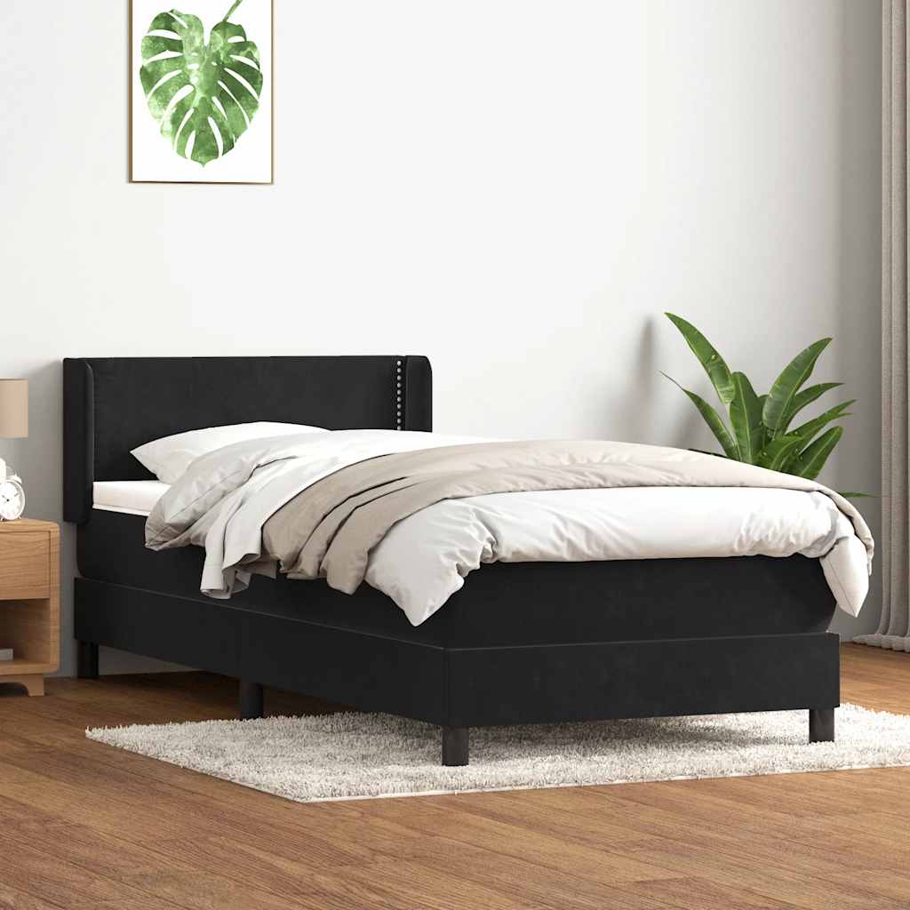 vidaXL Boxspring met matras fluweel lichtgrijs 80x210 cm
