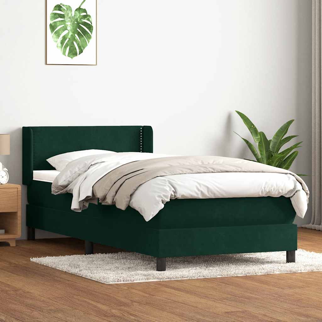 vidaXL Boxspring met matras fluweel lichtgrijs 80x210 cm