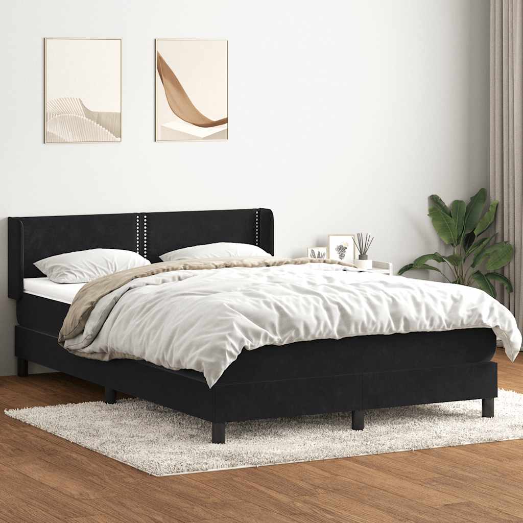 vidaXL Boxspring met matras fluweel lichtgrijs 80x210 cm