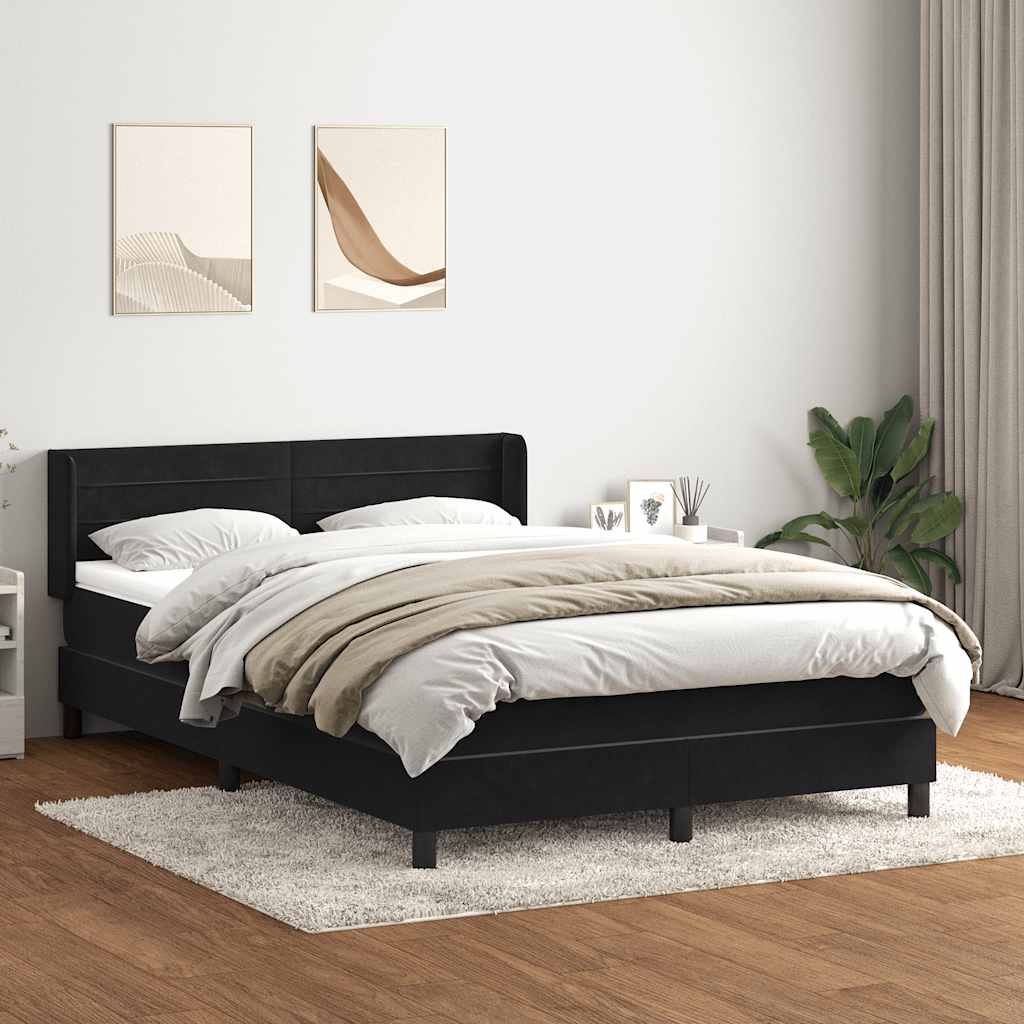 vidaXL Boxspring met matras fluweel donkergrijs 90x200 cm