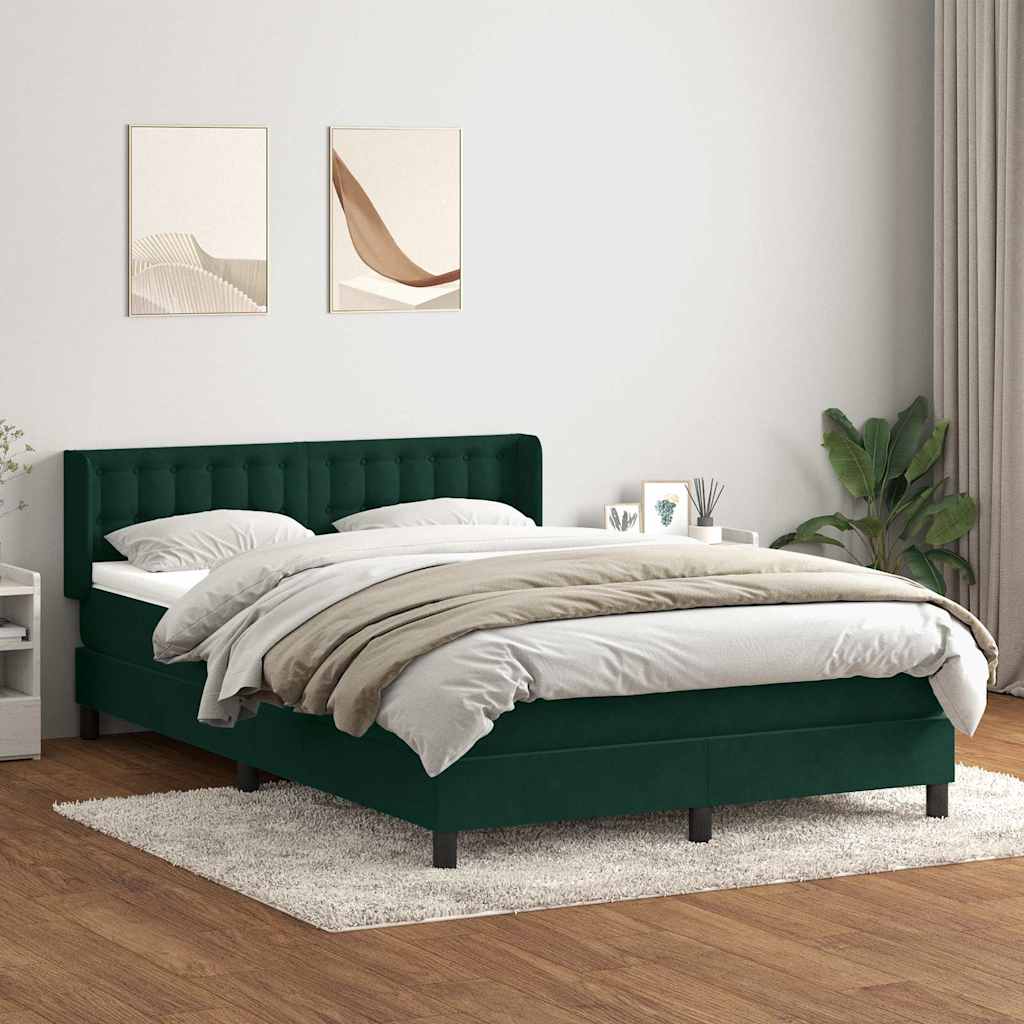 vidaXL Boxspring met matras fluweel donkergrijs 90x200 cm
