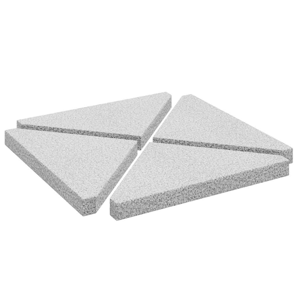 vidaXL Parasolvoetplaten 4 st driehoekig 14 kg graniet grijs