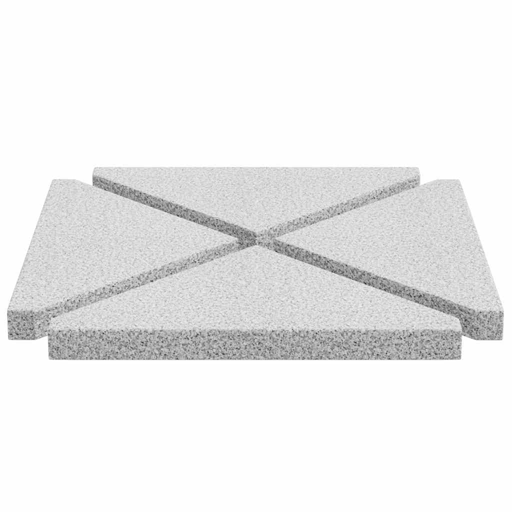 vidaXL Parasolvoetplaten 4 st driehoekig 14 kg graniet grijs