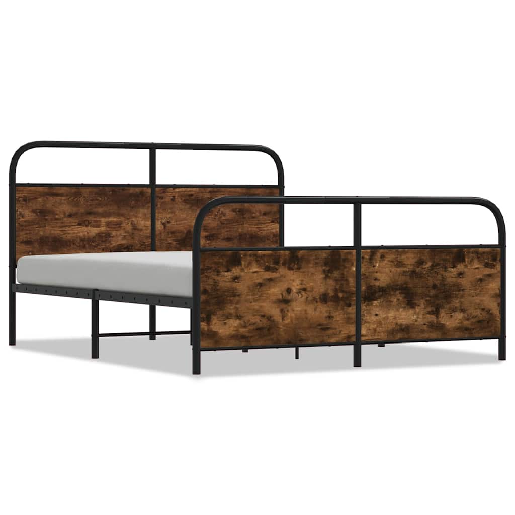 vidaXL Bedframe zonder matras bewerkt hout gerookt eiken 140x200 cm