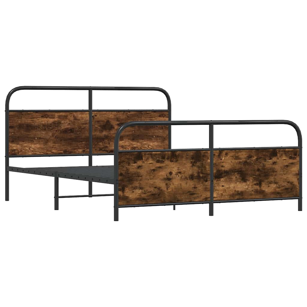 vidaXL Bedframe zonder matras bewerkt hout gerookt eiken 140x200 cm