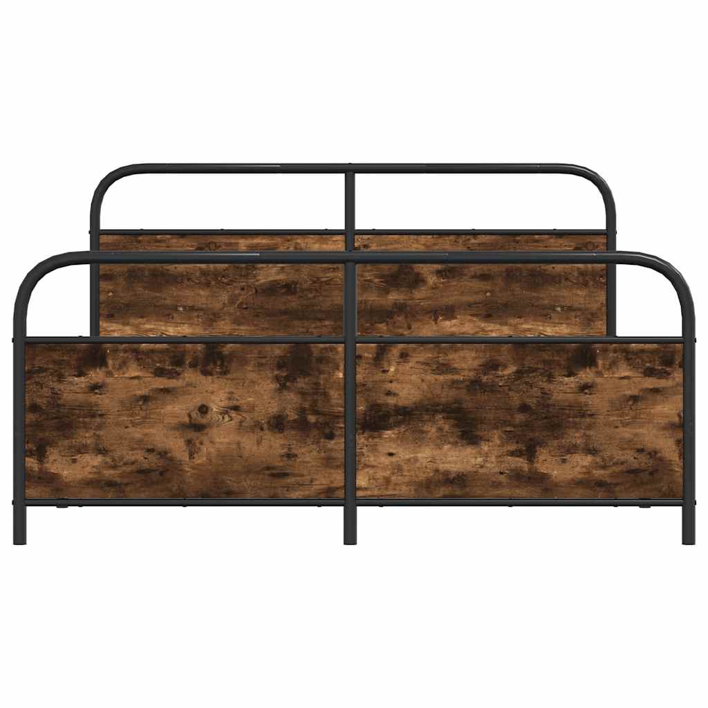 vidaXL Bedframe zonder matras bewerkt hout gerookt eiken 140x200 cm