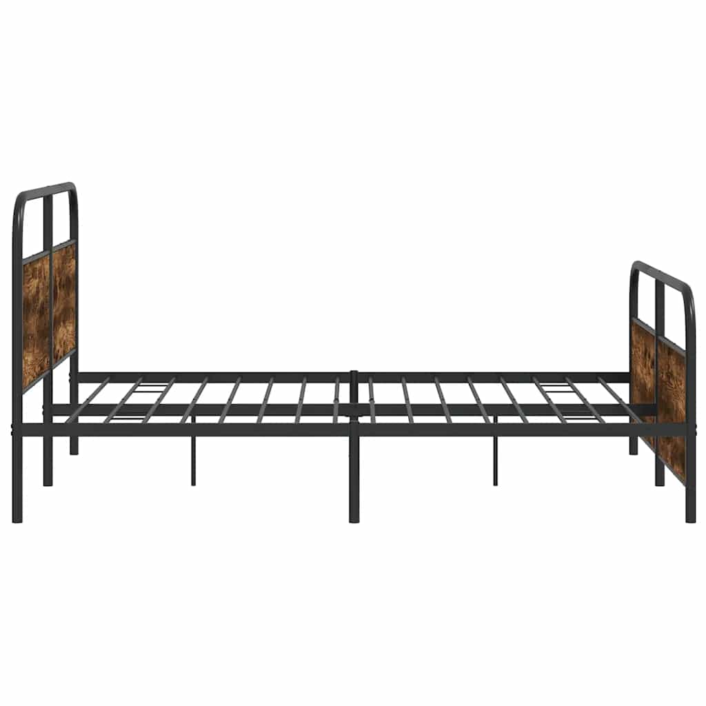 vidaXL Bedframe zonder matras bewerkt hout gerookt eiken 140x200 cm