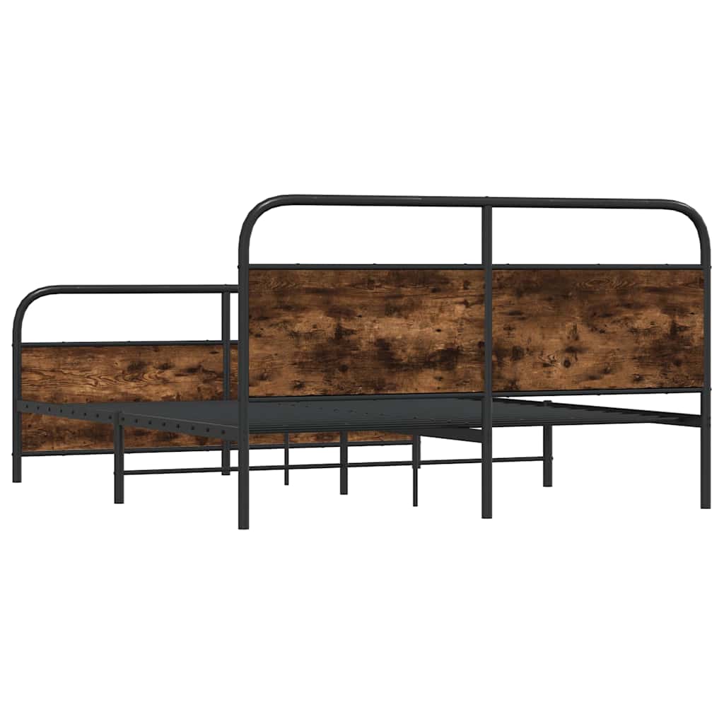 vidaXL Bedframe zonder matras bewerkt hout gerookt eiken 140x200 cm
