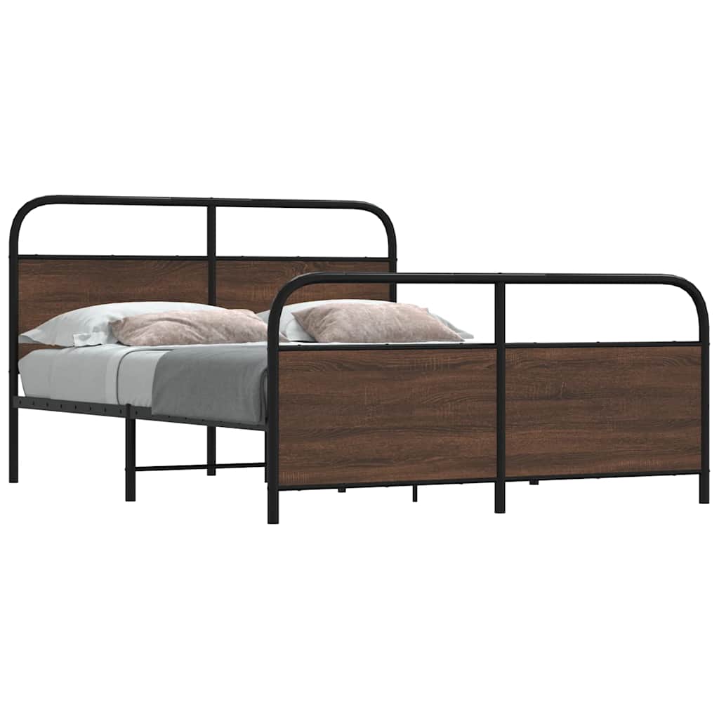 vidaXL Bedframe zonder matras bewerkt hout gerookt eiken 140x200 cm