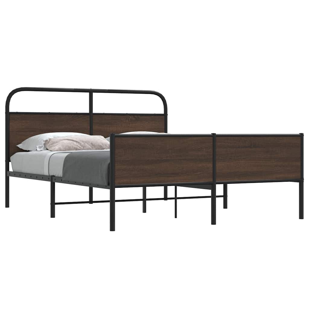 vidaXL Bedframe zonder matras bewerkt hout gerookt eiken 140x200 cm