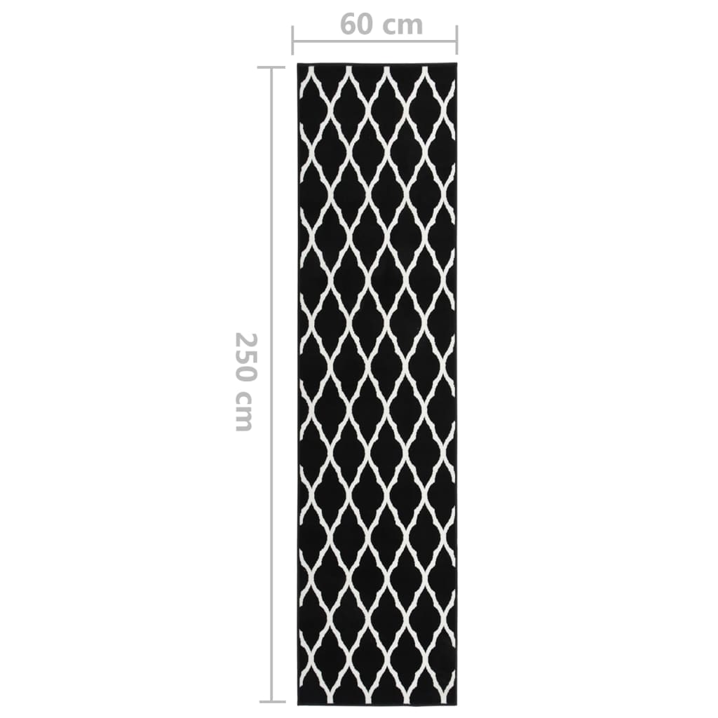 vidaXL Tapijtloper 60x250 cm BCF zwart en wit