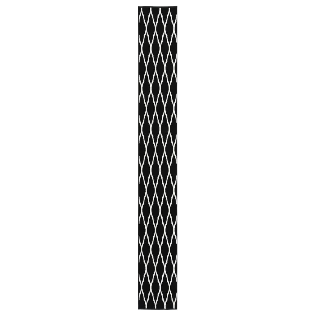 vidaXL Tapijtloper 60x250 cm BCF zwart en wit