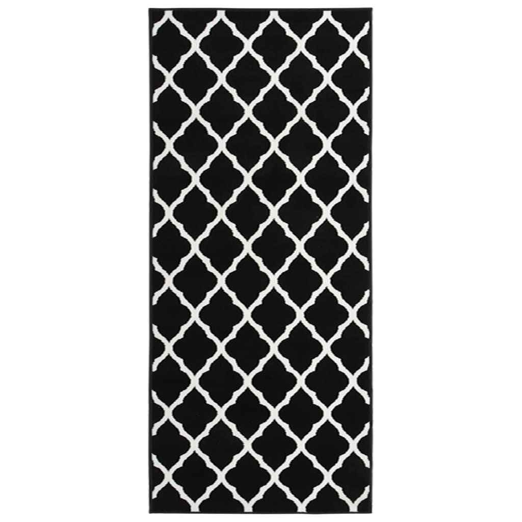 vidaXL Tapijtloper 60x250 cm BCF zwart en wit