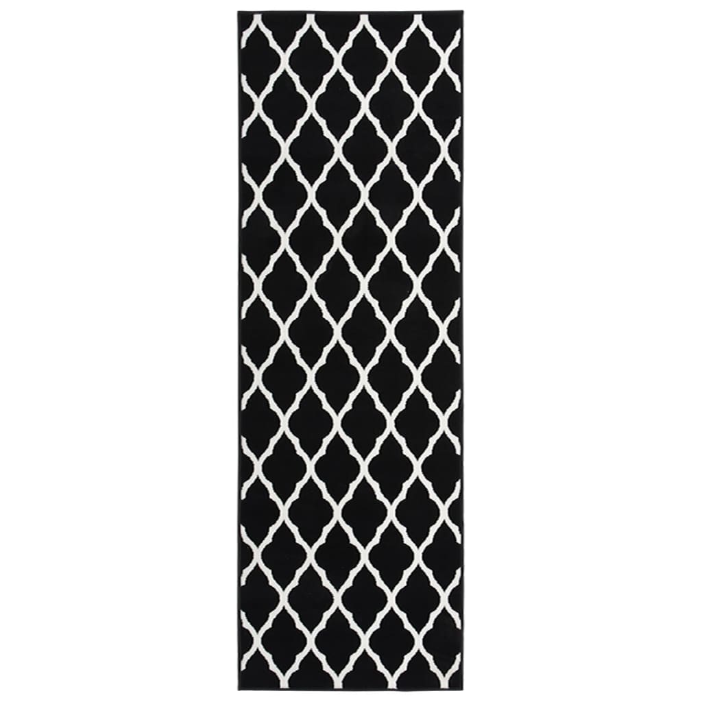 vidaXL Tapijtloper 60x250 cm BCF zwart en wit