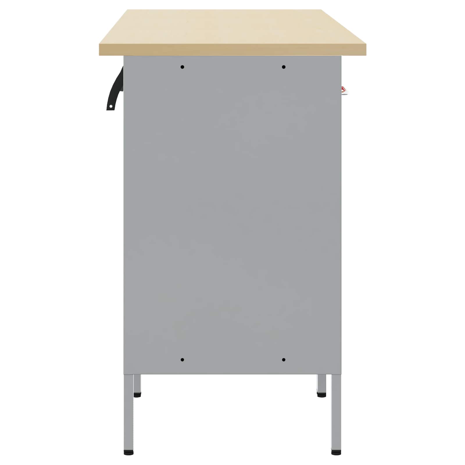vidaXL Werkkast set met lade met opslag met slot 5 pcs Zwart en Grijs