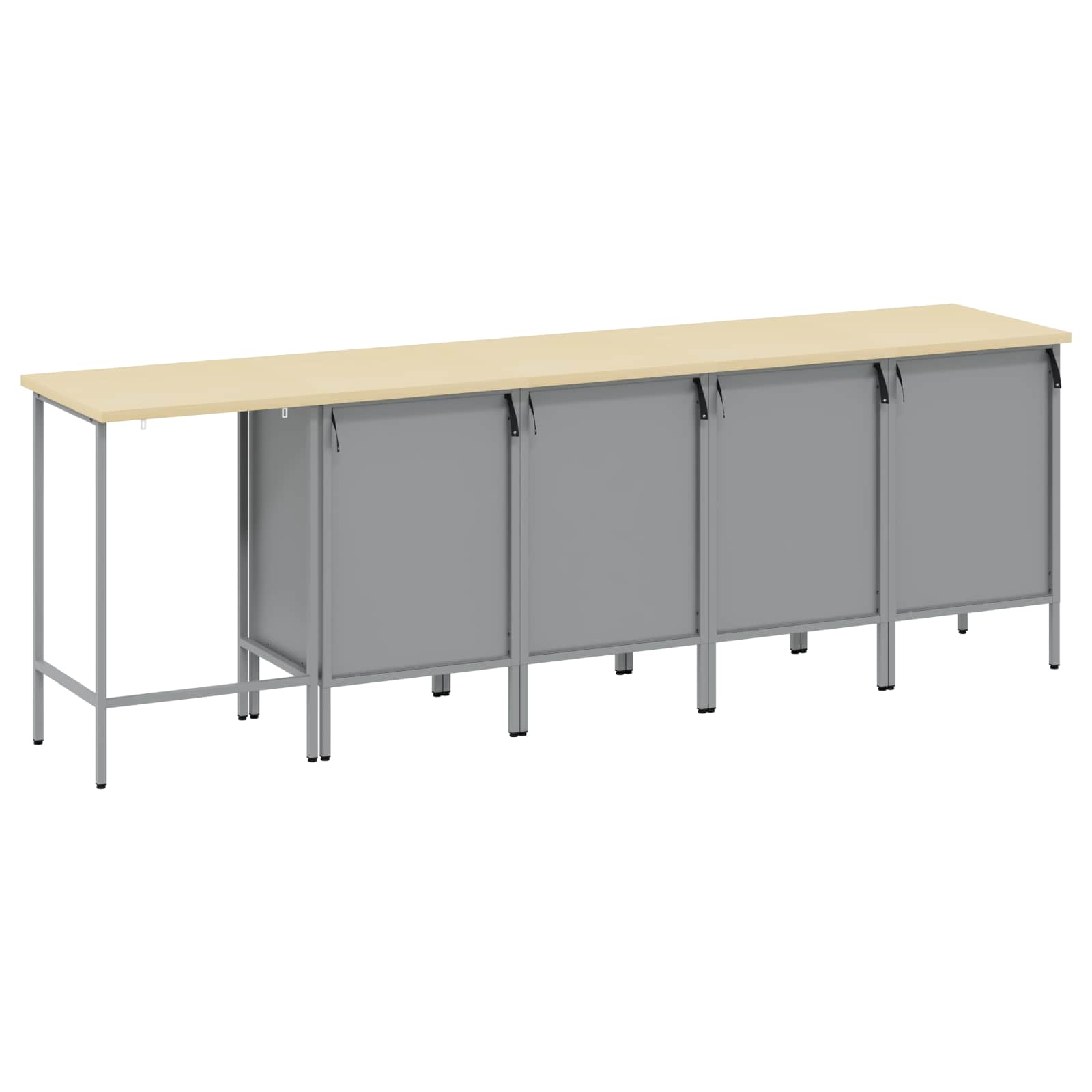 vidaXL Werkkast set met lade met opslag met slot 5 pcs Zwart en Grijs