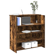 vidaXL Receptiebalie 100x50x103,5 cm bewerkt hout gerookt eikenkleurig