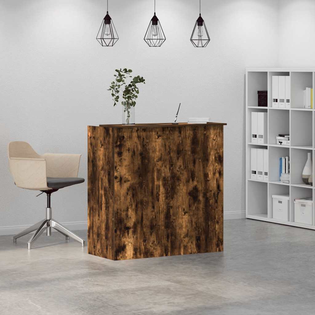 vidaXL Receptiebalie 100x50x103,5 cm bewerkt hout gerookt eikenkleurig