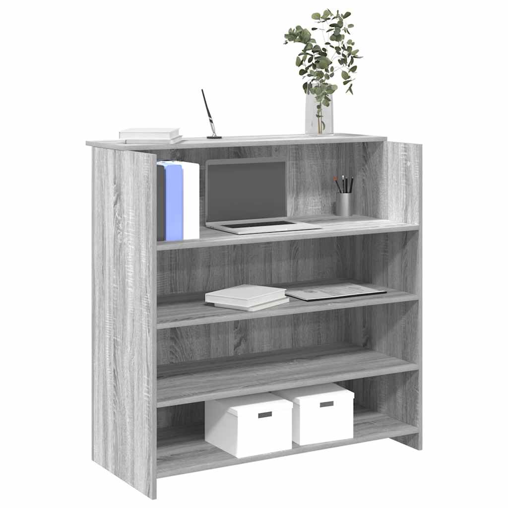 vidaXL Receptiebalie 100x50x103,5 cm bewerkt hout gerookt eikenkleurig