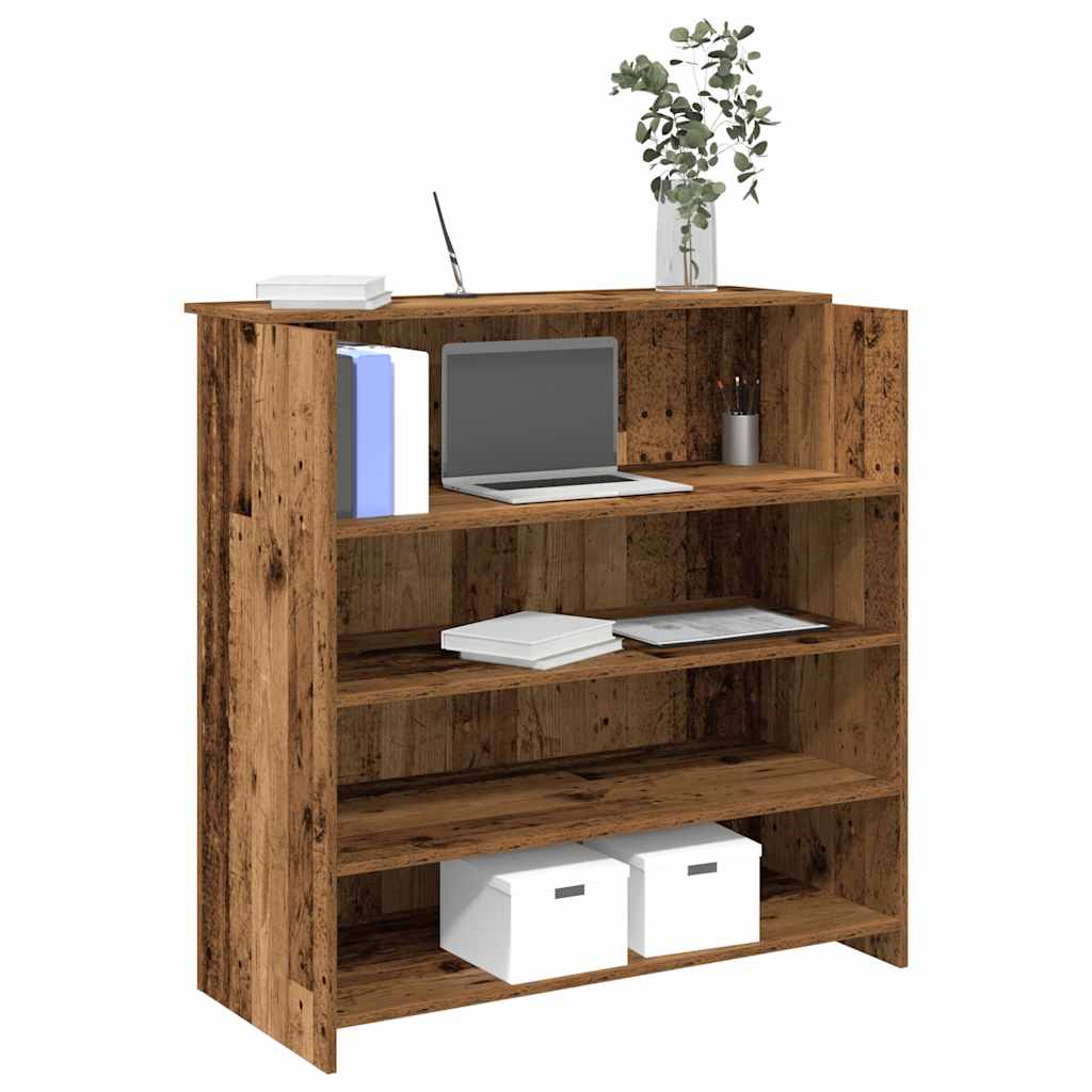 vidaXL Receptiebalie 100x50x103,5 cm bewerkt hout gerookt eikenkleurig