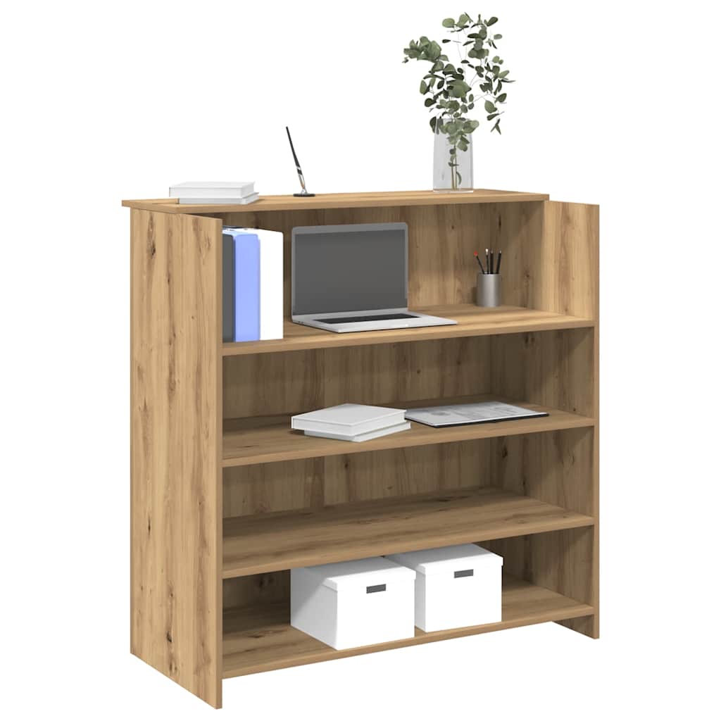 vidaXL Receptiebalie 100x50x103,5 cm bewerkt hout gerookt eikenkleurig