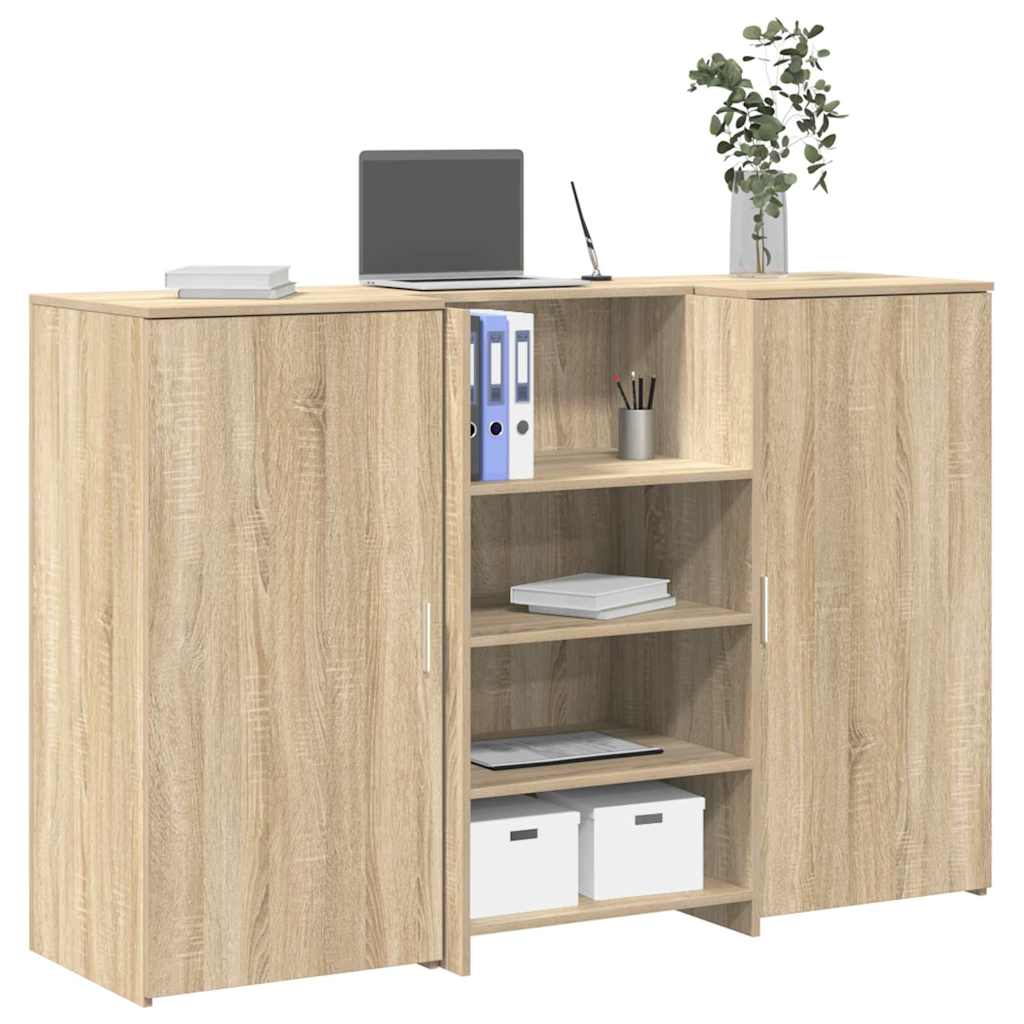 vidaXL Receptiebalie 155x50x103,5 cm bewerkt hout sonoma eikenkleurig