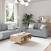 vidaXL 3-delige Loungeset met kussens stof lichtgrijs