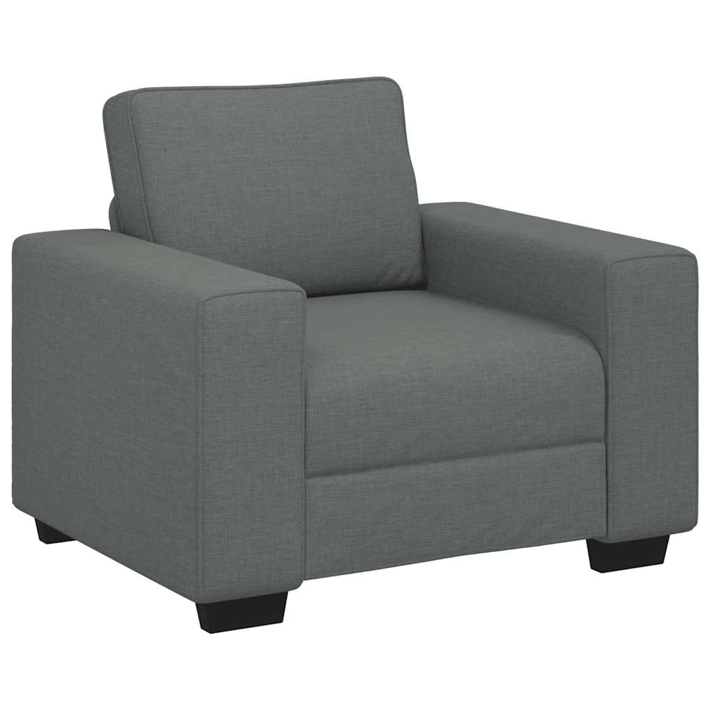 vidaXL 3-delige Loungeset met kussens stof lichtgrijs