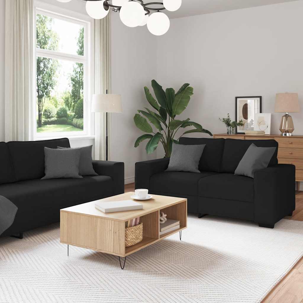 vidaXL 3-delige Loungeset met kussens stof lichtgrijs