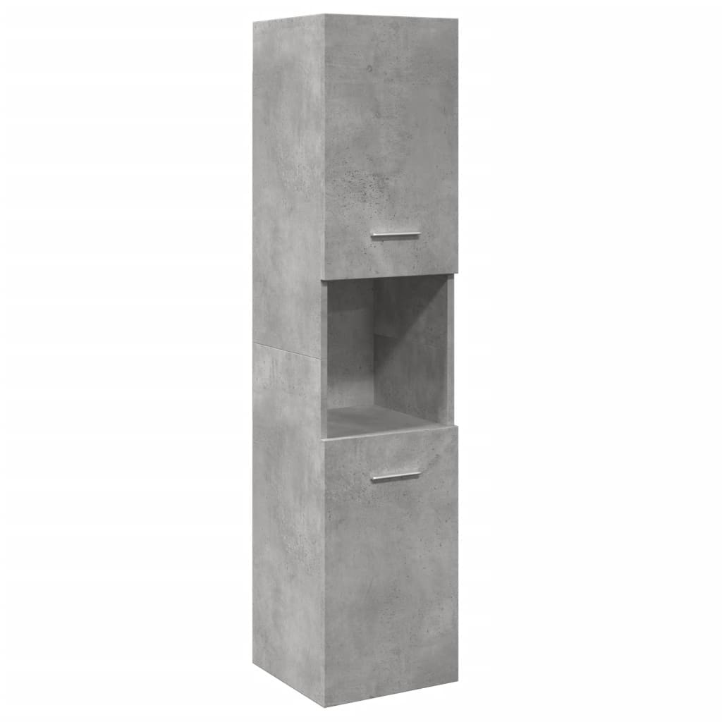 vidaXL 5-Piece Bathroom Furniture Set Engineered Wood Concrete Grey