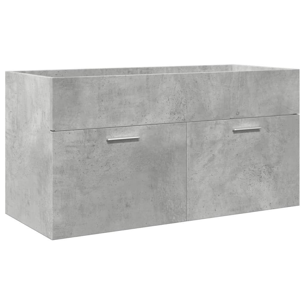 vidaXL 5-Piece Bathroom Furniture Set Engineered Wood Concrete Grey